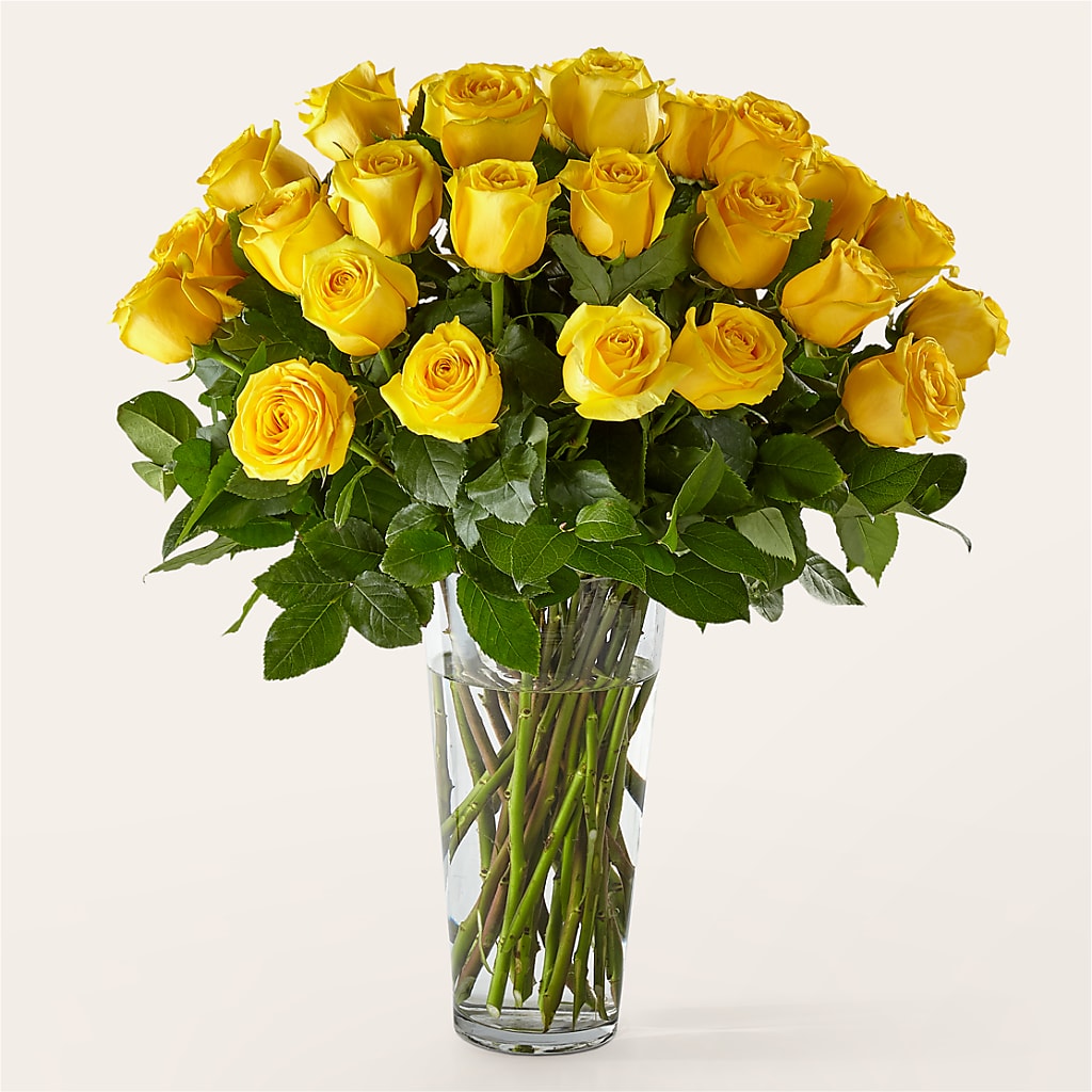 Long Stem Yellow Rose Bouquet – Citrus Valley Florist, West Covina CA
