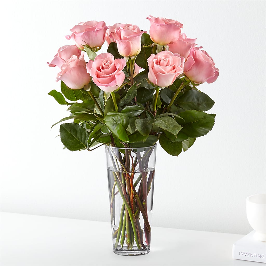 Long Stem Pink Rose Bouquet – Citrus Valley Florist, West Covina CA