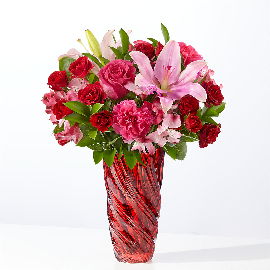 In Love Bouquet with Luxe Swirl Vase – Citrus Valley Florist, West Covina CA