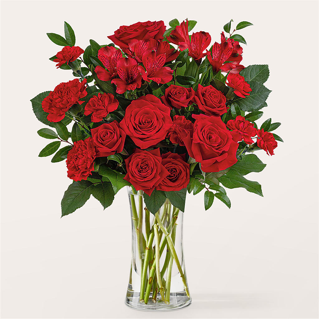Brilliant Ruby Bouquet – Citrus Valley Florist, West Covina CA