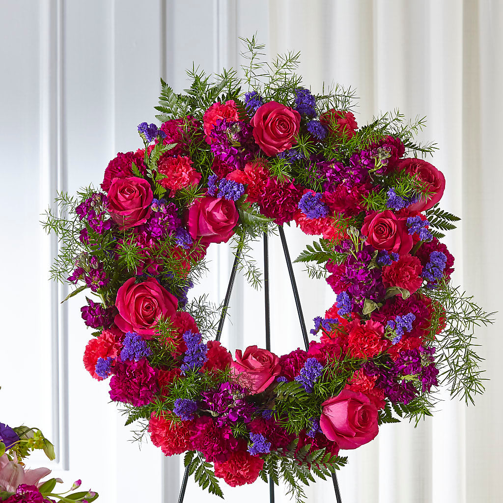 Calming Colors Wreath – Citrus Valley Florist, West Covina CA