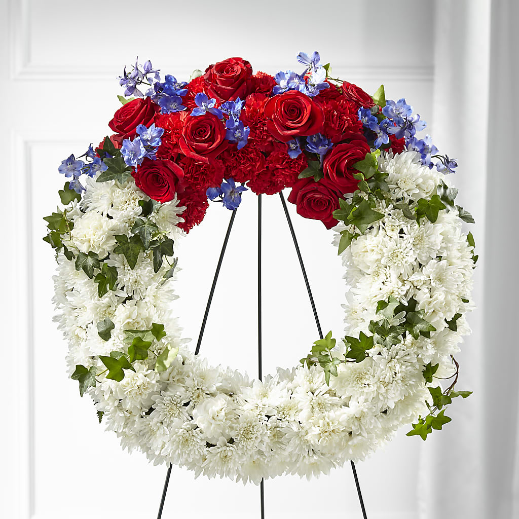 Patriotic Passion Wreath – Citrus Valley Florist, West Covina CA