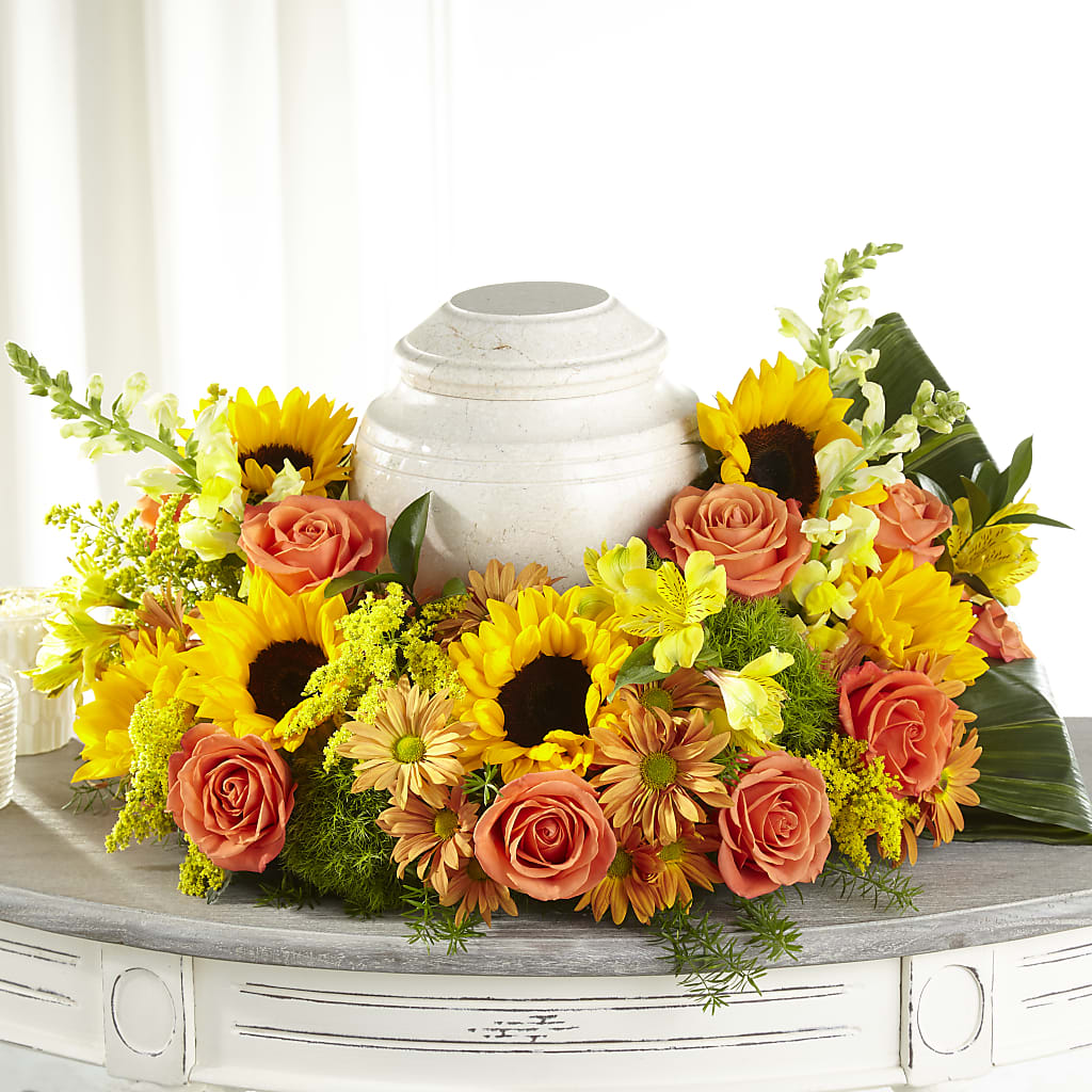 Faithful Sunflower Cremation Adornment – Citrus Valley Florist, West Covina CA