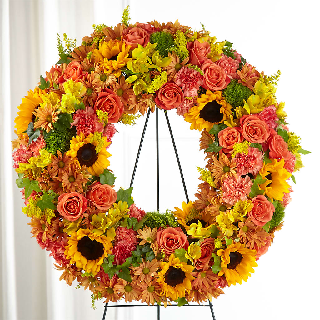 Autumnal Memories Wreath (Standard) – Citrus Valley Florist, West Covina CA