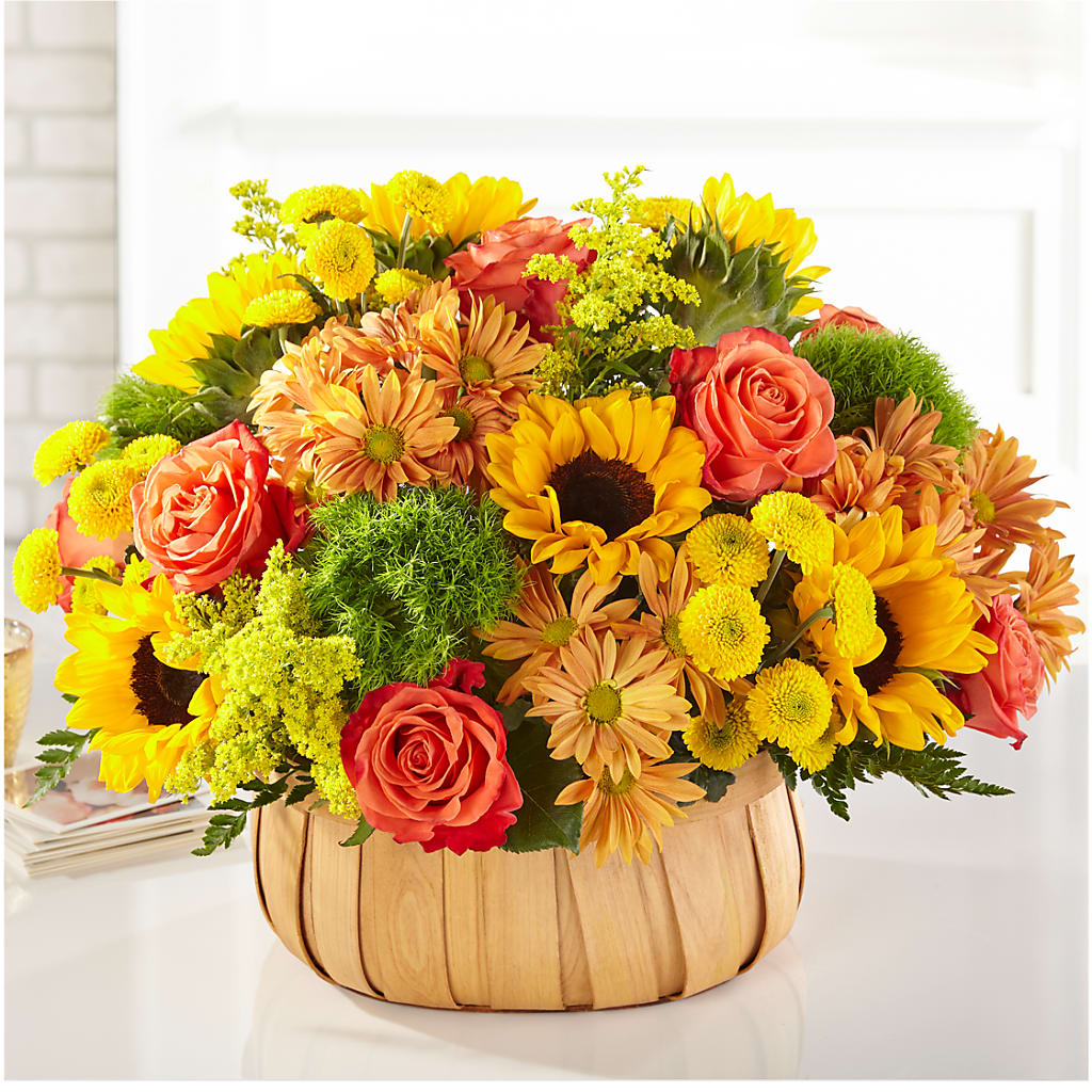 Harvest Sunflower Basket – Citrus Valley Florist, West Covina CA