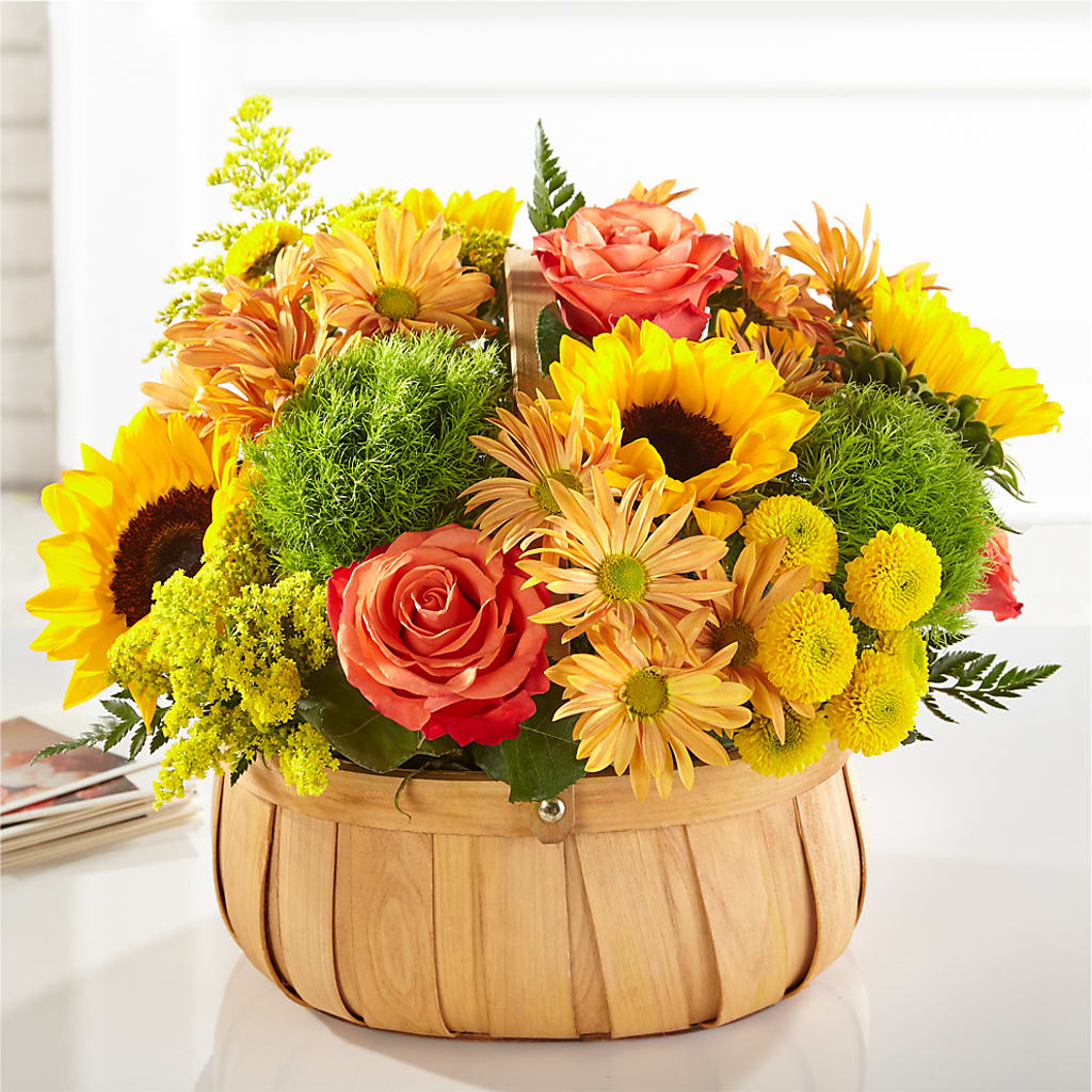 Harvest Sunflower Basket – Citrus Valley Florist, West Covina CA