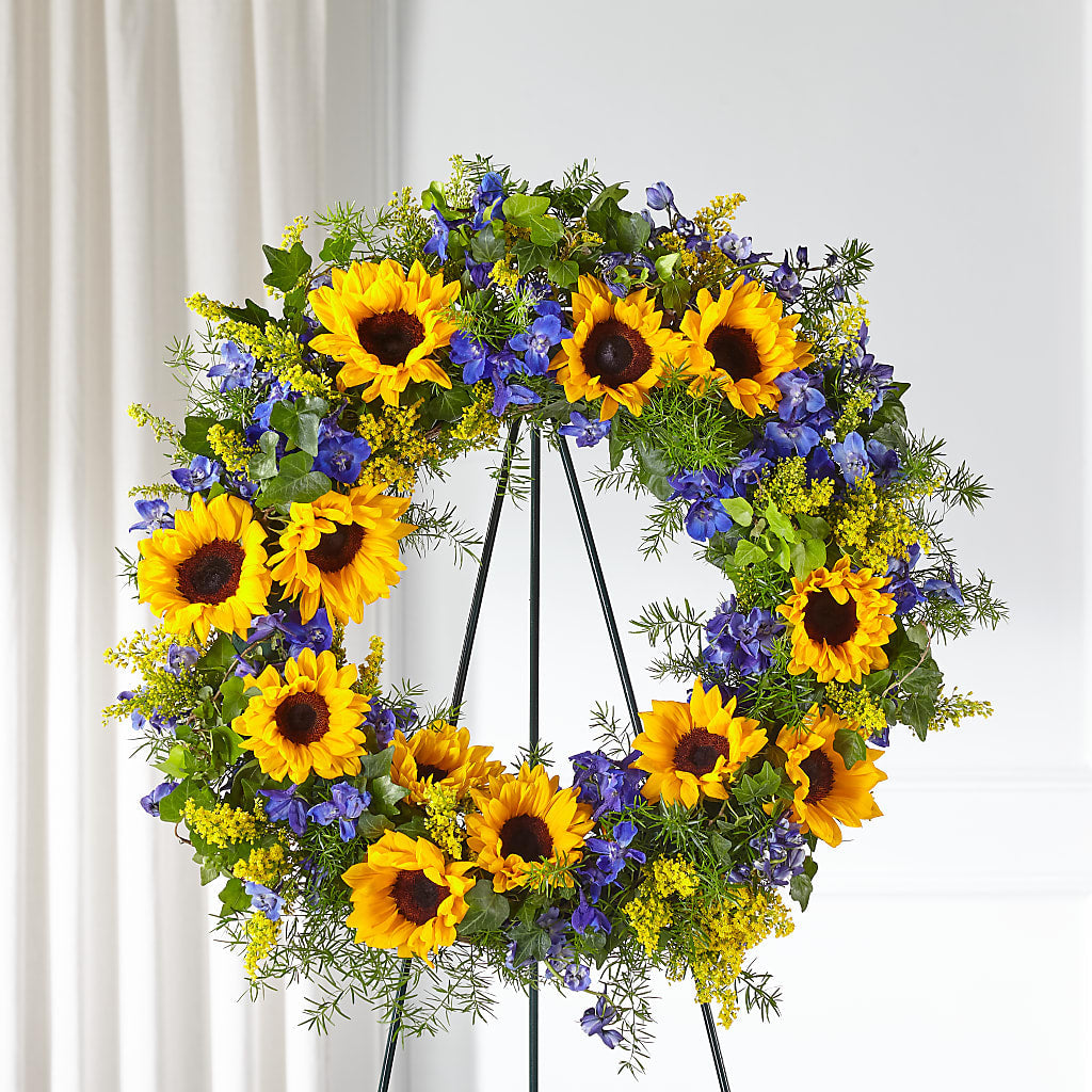 Bright Rays Wreath – Citrus Valley Florist, West Covina CA