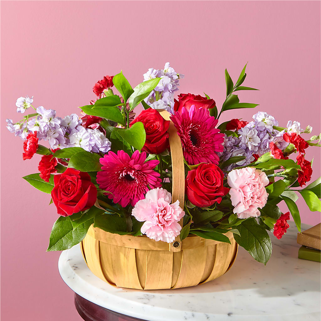 Pink Picnic Basket – Citrus Valley Florist, West Covina CA