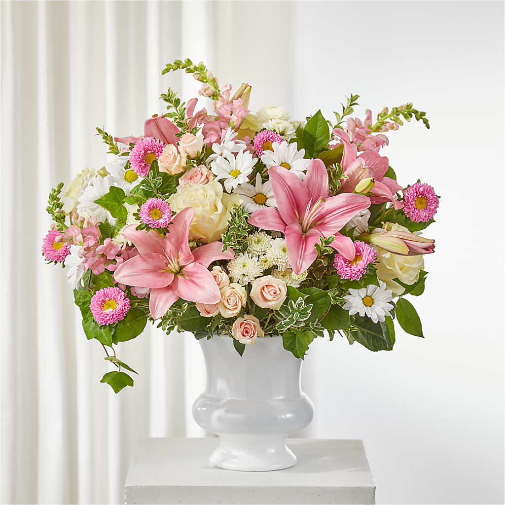 Empathetic Blooms Urn Arrangement – Citrus Valley Florist, West Covina CA