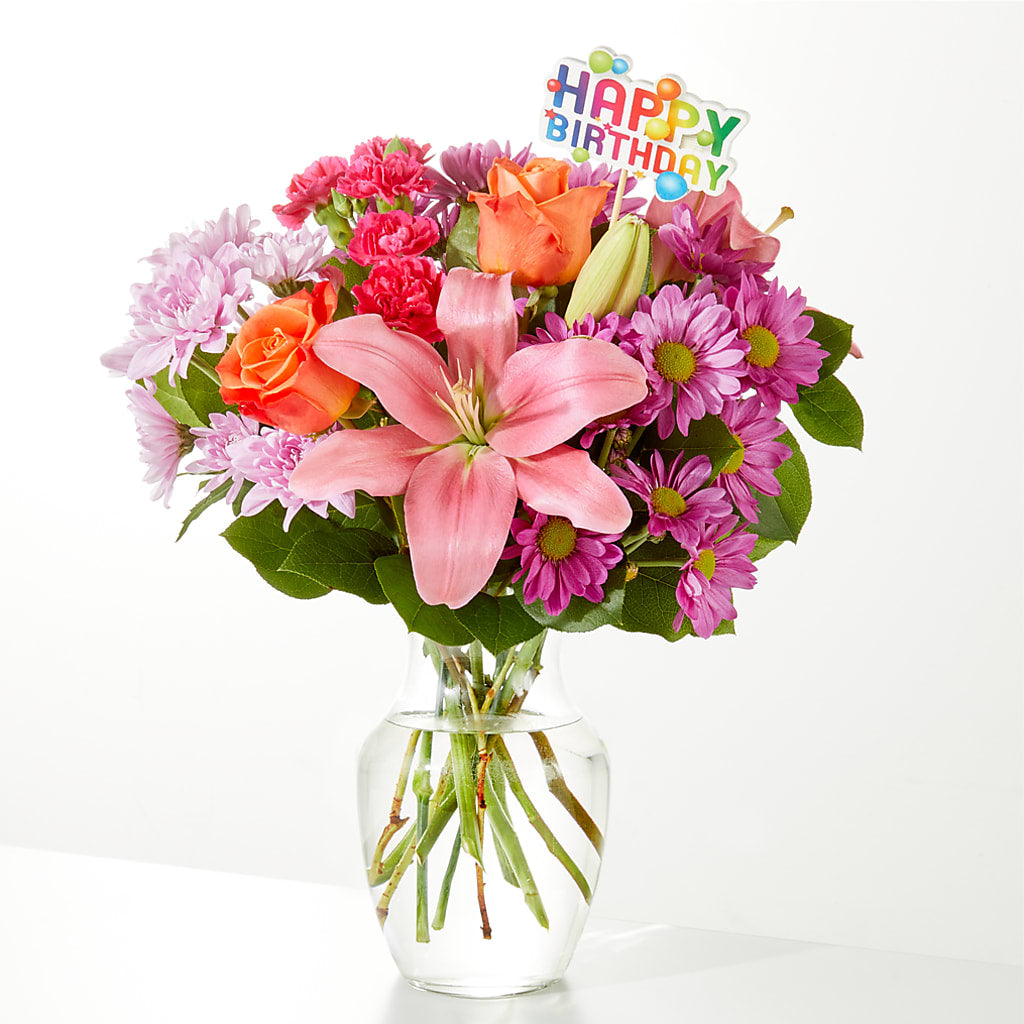 One and Only Bouquet & Happy Birthday Topper – Citrus Valley Florist, West Covina CA