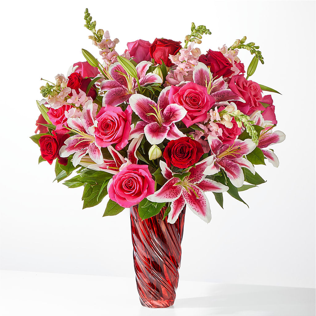 Always You Bouquet with Luxe Swirl Vase – Citrus Valley Florist, West Covina CA