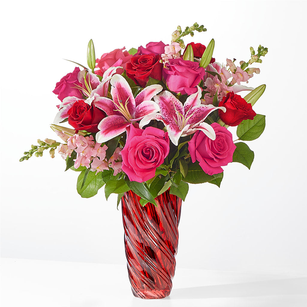 Always You Bouquet with Luxe Swirl Vase – Citrus Valley Florist, West Covina CA