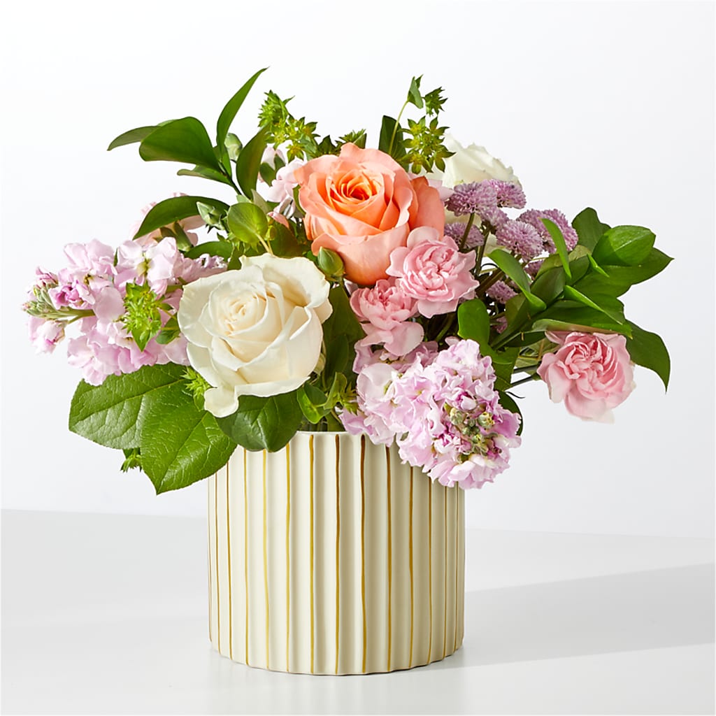 French Market Bouquet with Ivory Vase – Citrus Valley Florist, West Covina CA