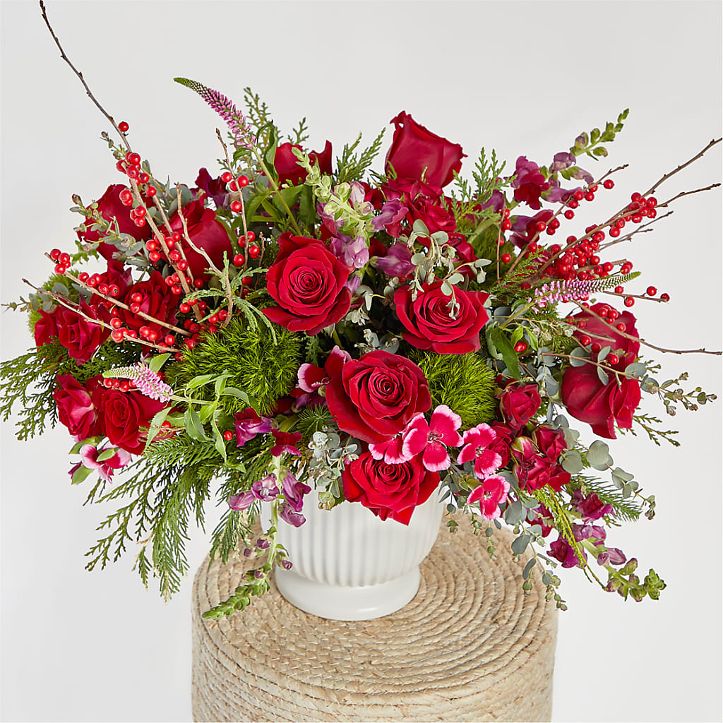 Big Red Bow Bouquet –  Citrus Valley Florist, West Covina CA
