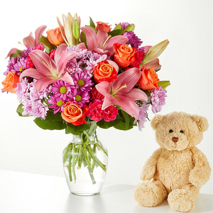 One and Only Bouquet and Bear Bundle –  Citrus Valley Florist, West Covina CA