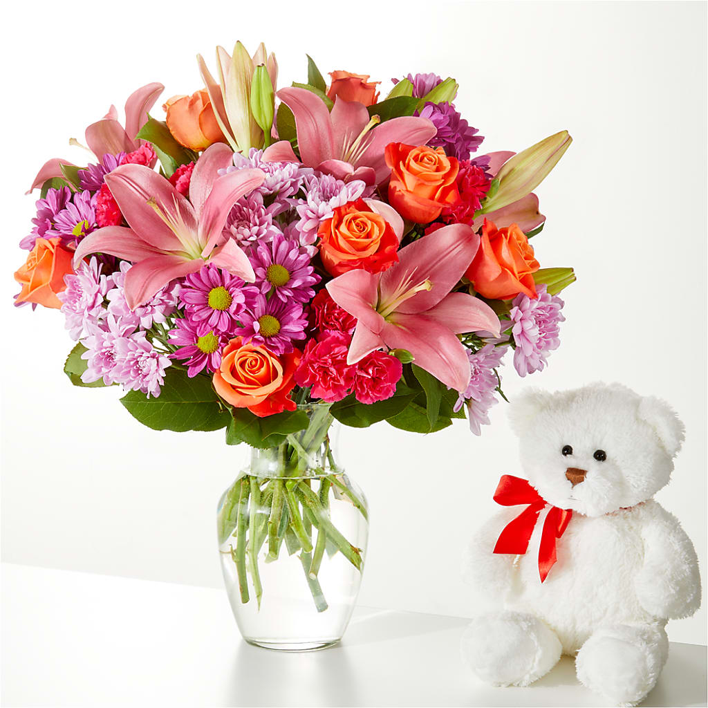 One and Only Bouquet and Bear Bundle –  Citrus Valley Florist, West Covina CA