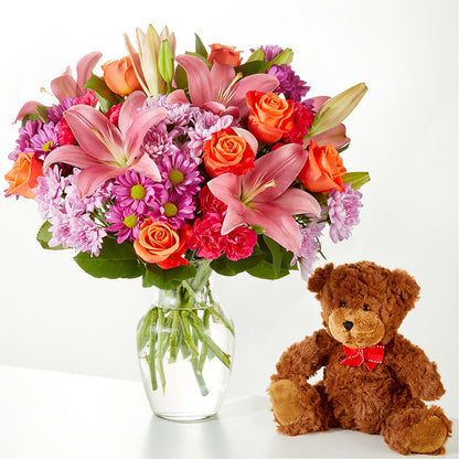 One and Only Bouquet and Bear Bundle –  Citrus Valley Florist, West Covina CA