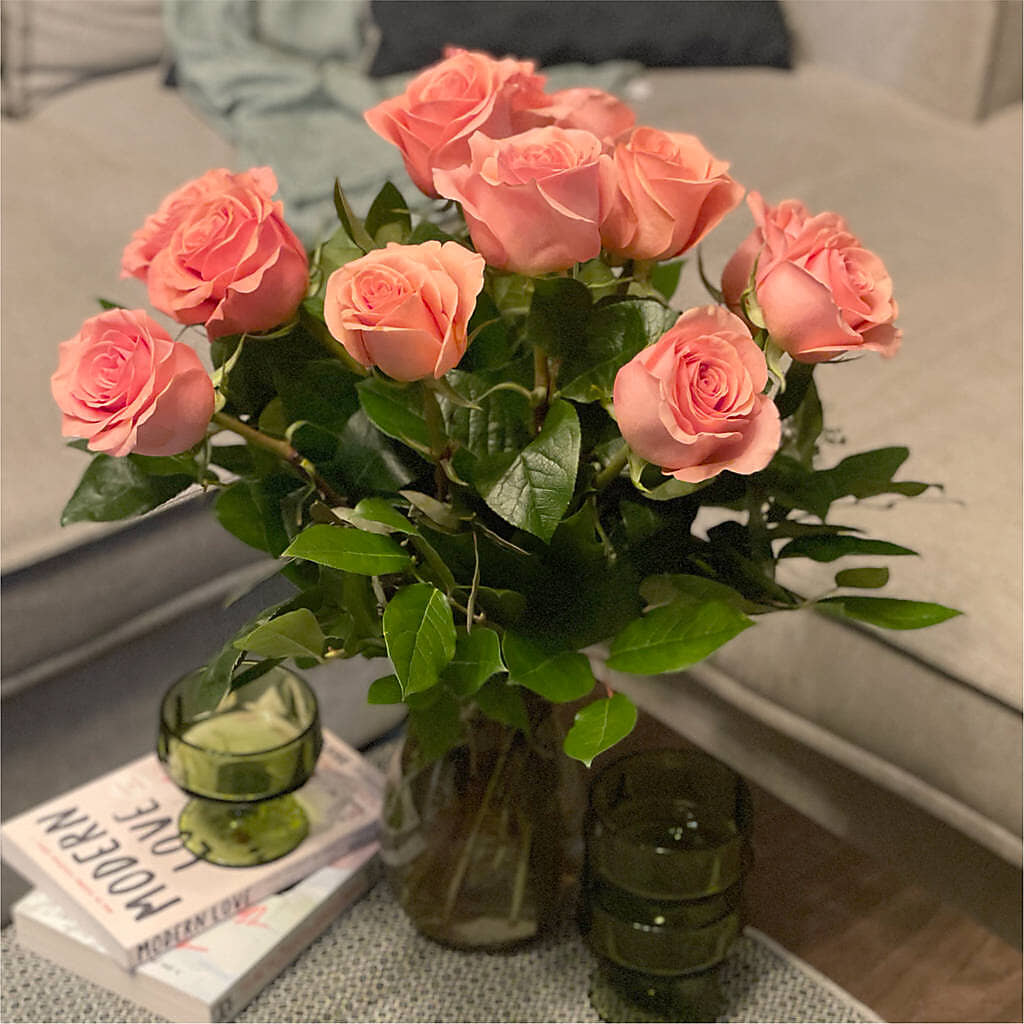 Long Stem Pink Rose Bouquet –  Citrus Valley Florist, West Covina CA
