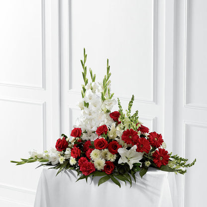 Crimson & White Arrangement –  Citrus Valley Florist, West Covina CA