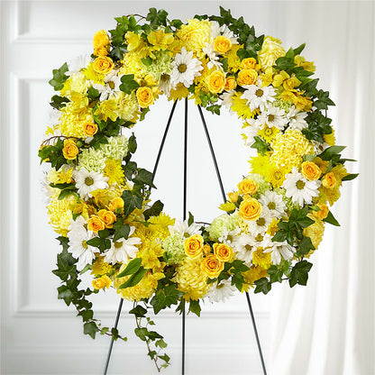Golden Remembrance Wreath –  Citrus Valley Florist, West Covina CA