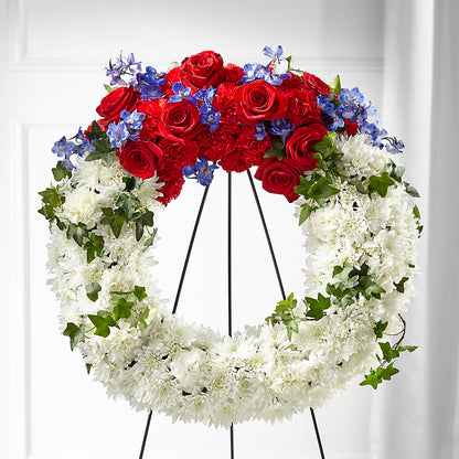 Patriotic Passion Wreath –  Citrus Valley Florist, West Covina CA