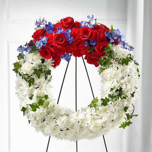 Patriotic Passion Wreath –  Citrus Valley Florist, West Covina CA