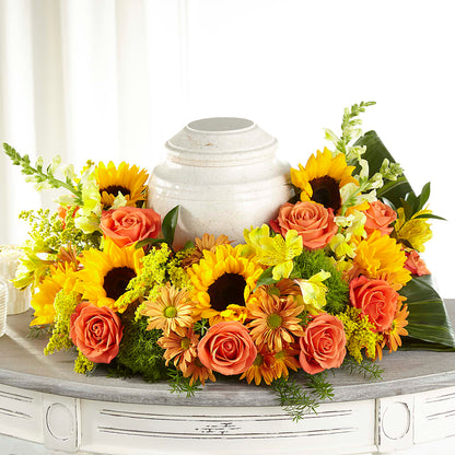Faithful Sunflower Cremation Adornment –  Citrus Valley Florist, West Covina CA