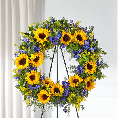 Bright Rays Wreath –  Citrus Valley Florist, West Covina CA