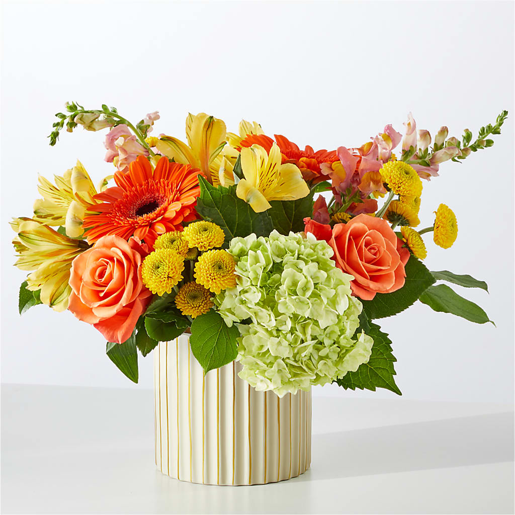 Autumn Sunshine Bouquet with Ivory Vase –  Citrus Valley Florist, West Covina CA