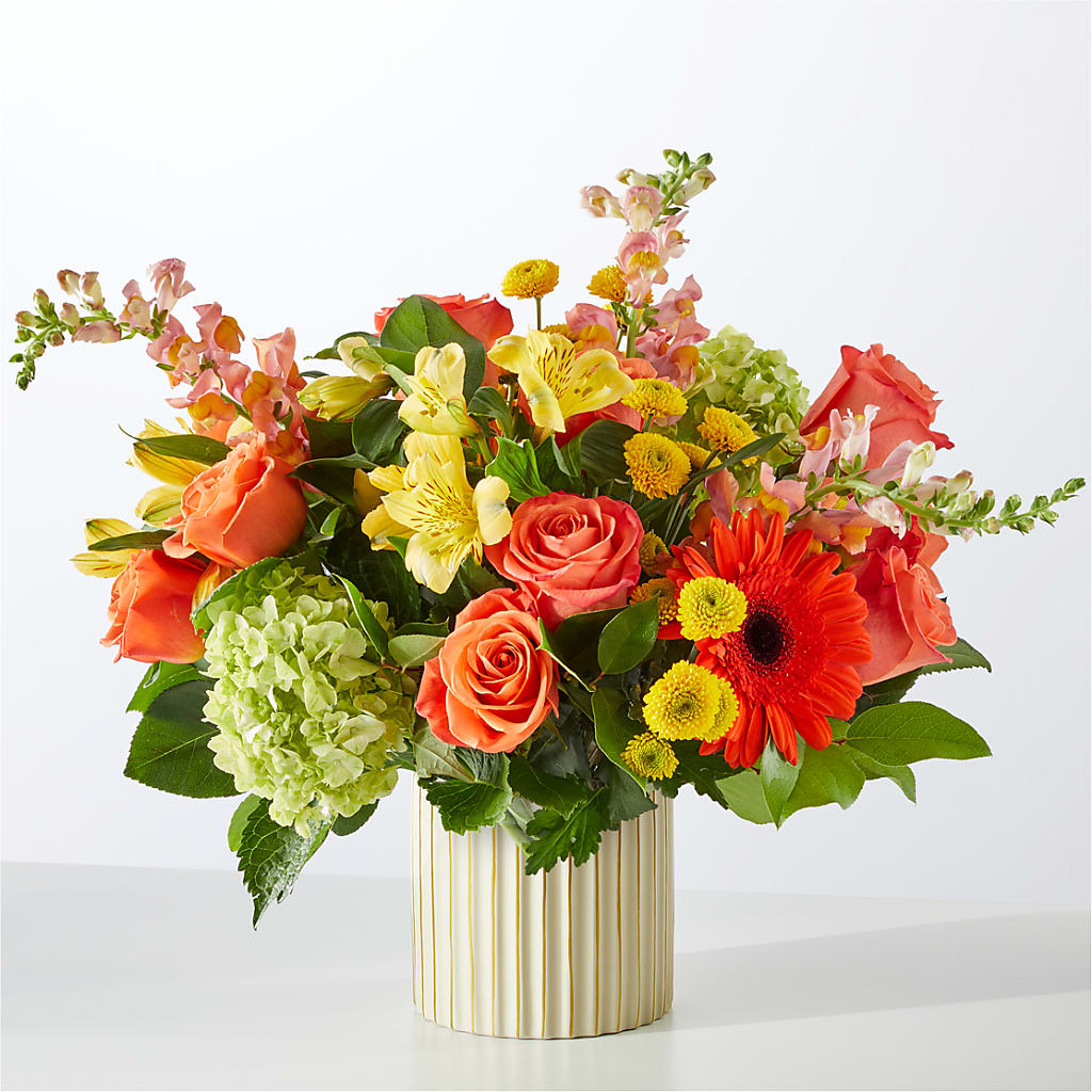 Autumn Sunshine Bouquet with Ivory Vase –  Citrus Valley Florist, West Covina CA