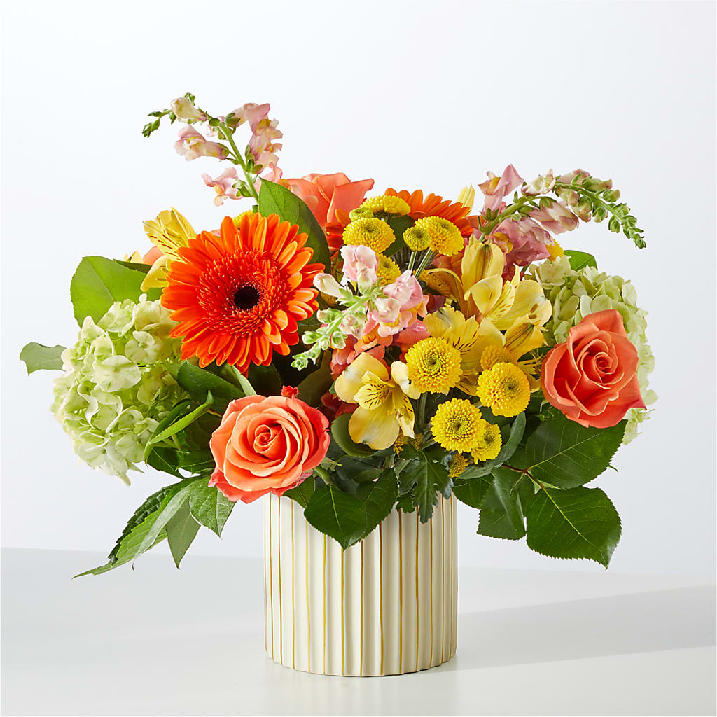 Autumn Sunshine Bouquet with Ivory Vase –  Citrus Valley Florist, West Covina CA