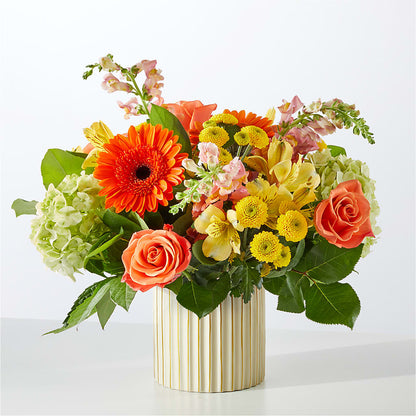 Autumn Sunshine Bouquet with Ivory Vase –  Citrus Valley Florist, West Covina CA