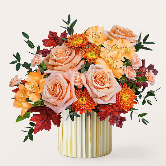 Spiced Latte Bouquet with Ivory Vase –  Citrus Valley Florist, West Covina CA