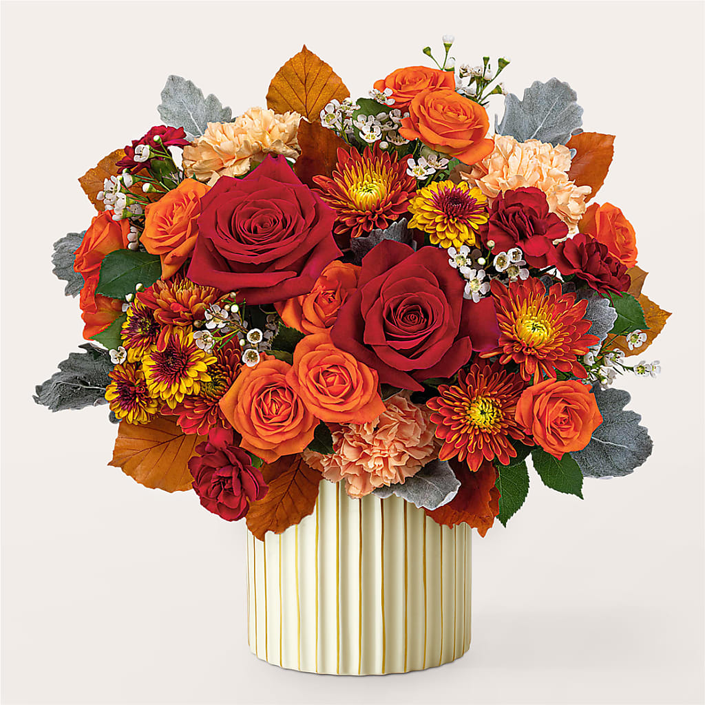 Merlot Bouquet with Ivory Vase –  Citrus Valley Florist, West Covina CA