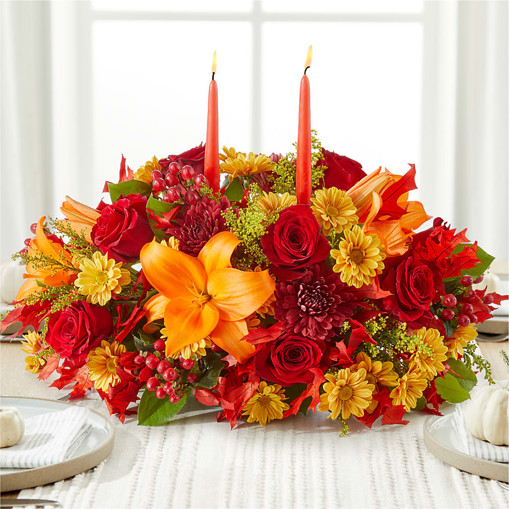 Autumn's Embrace Centerpiece –  Citrus Valley Florist, West Covina CA