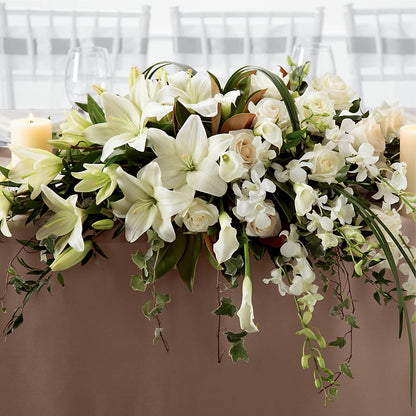 White Linen Arrangement –  Citrus Valley Florist, West Covina CA