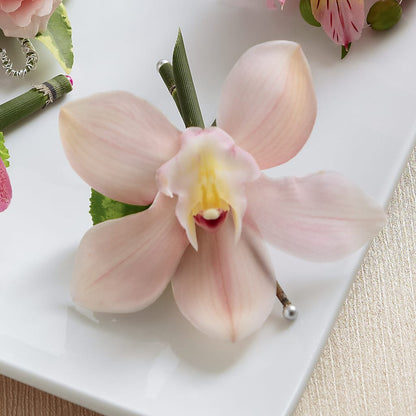 Pink Cymbidium Boutonniere –  Citrus Valley Florist, West Covina CA