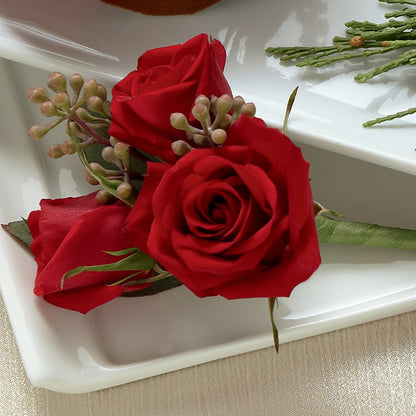 Red Spray Rose Boutonniere –  Citrus Valley Florist, West Covina CA