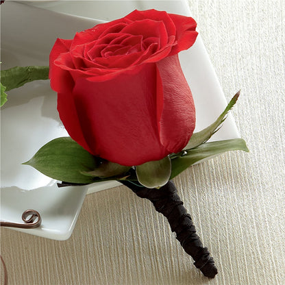 Red Rose Boutonniere –  Citrus Valley Florist, West Covina CA