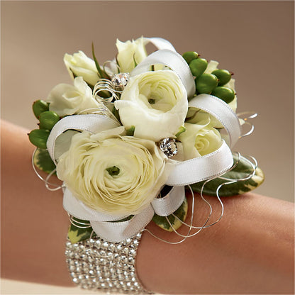 White Wedding Corsage –  Citrus Valley Florist, West Covina CA
